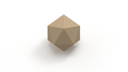 3d rendering of an icosahedron isolated on white background