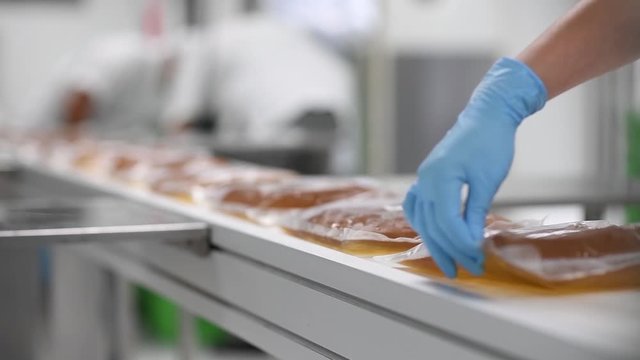 Soup or drink production line in food factory.