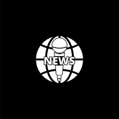 World and global news concept icon isolated on black background