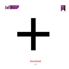 Outline Black add-plus-button  icon vector isolated on white background. Graphic design, material-design icon, mobile application, logo, user interface. EPS 10 format vector