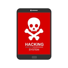 Alert notification on laptop, computer, smartphone vector, malware concept, spam data, fraud internet error, insecure connection, online scam, virus vector illustration template