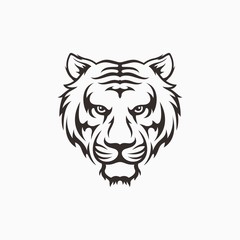 Roaring tiger logo design vector illustration