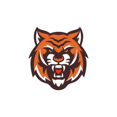 Fototapeta na wymiar Roaring tiger logo design vector illustration