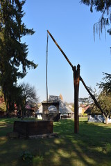 A dug well, large shadoof