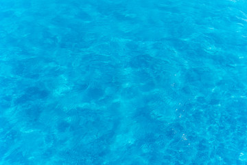 Blue water in swimming pool