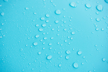 Water drops on blue background.