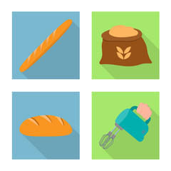 Vector design of bakery and natural sign. Collection of bakery and business stock vector illustration.