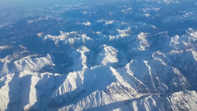 Mountains Alps at Swizerland and Austria - aerial view from air plane