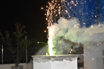 Fototapeta na wymiar Diwali festival is celebrated in India most popular hindu festival celebrated with fire works.