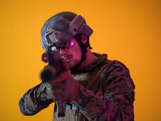 soldier aiming