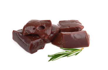 Liver fillet on white