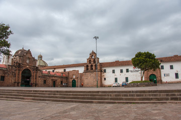 Fototapeta na wymiar Facade of the Benefit Society of Cusco