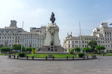 General Jose de San Martin Monument on Plaza San Martin in Lima