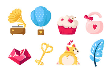 Cute cartoon valentines day