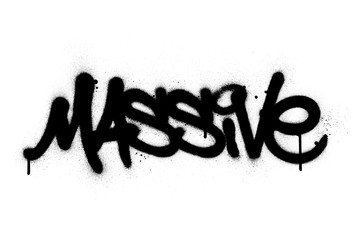 graffiti massive word in black over white