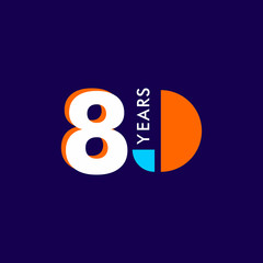 80 Years Anniversary Celebration Vector Template Design Illustration