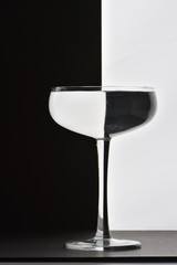 wine glass on black background studio shot