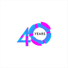 40 Years Anniversary Celebration Vector Template Design Illustration