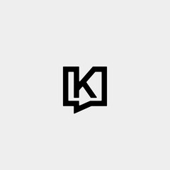 Letter K Chat Logo Template Vector Design