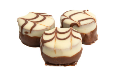 swiss chocolate candies isolated