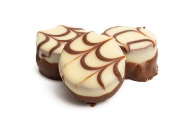 swiss chocolate candies isolated