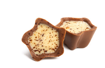 swiss chocolate candies isolated