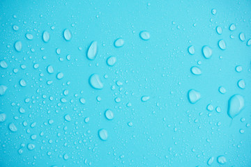 Water drops on blue background.