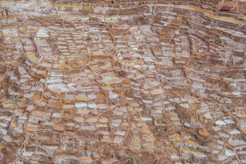 Salt ponds in Maras (Peru) - town is well known for its salt evaporation ponds