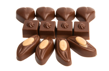 swiss chocolate candies isolated