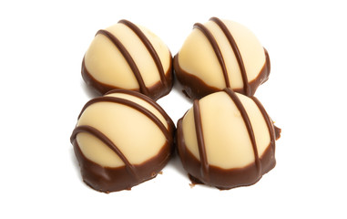 swiss chocolate candies isolated