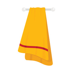 Yellow towel icon in flat style