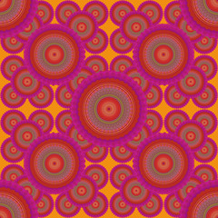Pink Orange Seamless Circle Ornament Pattern