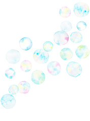  Illustration of soap bubbles painted in watercolor.