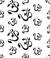 Aum (Om) The Holy Motif Seamless Pattern