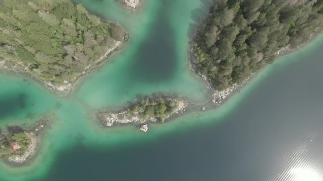 Lake Eib (Eibsee) from Above captured on a drone in 4K