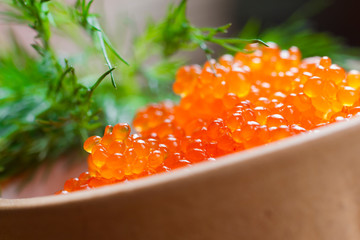 Red caviar close-up