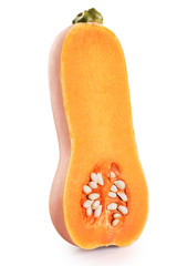 Butternut squash isolated on white background.