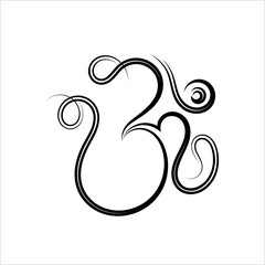 Aum (Om) The Holy Motif Calligraphic Style