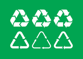 Vector garbage recycling logo. Reuse reduce recycle.