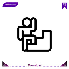 steps  icon vector . Best modern, simple, isolated, application ,motivation icons, logo, flat icon for website design or mobile applications, UI / UX design vector format