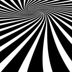 Fototapeta premium Black and White Hypnotic Spiral Background. Radial Spiral Rays Background. Retro Sunburst Background Template. Vector Illustration