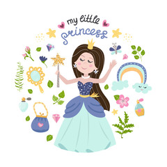 Poster with princess and lettering