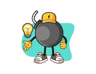 Bomb electrician cartoon. Mascot Character vector.
