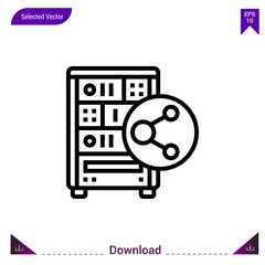 server icon vector . Best modern, simple, isolated, application ,network-sharing icon , logo, flat icon for website design or mobile applications, UI / UX design vector format