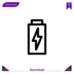 rechargeable-battery icon vector . Best modern, simple, isolated, application ,ecology icons, logo, flat icon for website design or mobile applications, UI / UX design vector format