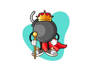 Bomb king cartoon. Mascot Character vector.