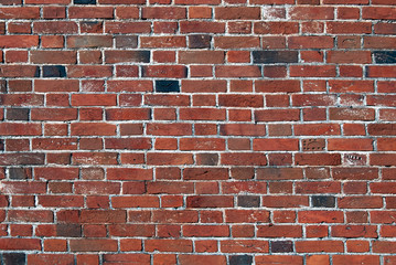 Background from a brick wall, from old bricks of red color. Can be used for interior design.