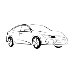 car contour model in vector