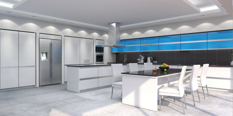 3D rendering modern kitchen