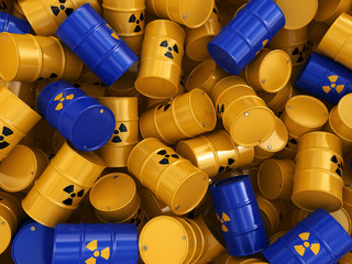 3D rendering radioactive barrels © apopium